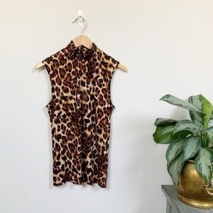 Generation Love Lacey Leopard Print Mock Neck Top